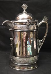 Vintage/Antique Reed And Barton Engraved Silver Plated Pitcher With Enamel Liner