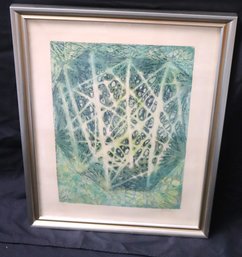 Psychedelic Green Toned Limited-edition Lithograph Signed By Artist