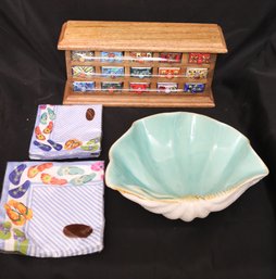 Shell Decor From DEI We Bring The Fun And World Market Wood With Ceramic Drawer Box And Party Napkins