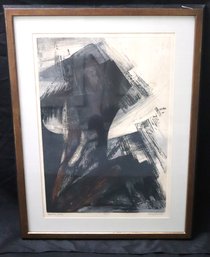 Midcentury Modern Lithograph Mountain Peaks 40/100 Signed  Terry Hamm.