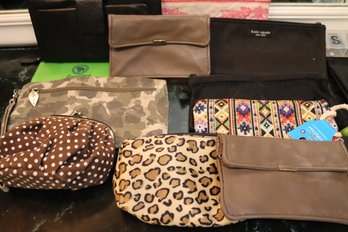 Lot Of 10 Assorted Makeup Or Jewelry Pouches, Some Leather