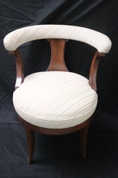 Small Biedermeier Curved Back Chair With Round Swivel Seat.