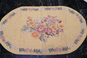 Ralph Lauren, Yellow Loomed Floor Mat With Flowers.