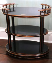 Atelier Dela Madeleine 3 Tiered Side Table/shelf In A Classic Two Toned Finish