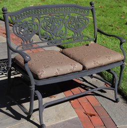 Quality Outdoor Cast Aluminum Glider Garden Bench With Cushions