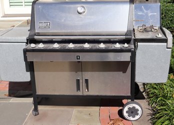 Weber Summit Gold Natural Gas Grill With Side Burners And Rotisserie Accessories