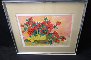 Edward Sokol Limited Edition Lithograph Of Floral Still Life 24/300