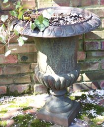 Vintage Neoclassical Style Cast Iron Garden Urn Planter