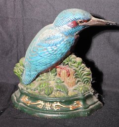 Vintage Cast Iron Kingfisher Bird Door Stop