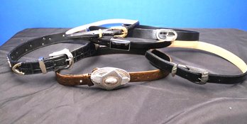6 Womens Leather Belts XS.