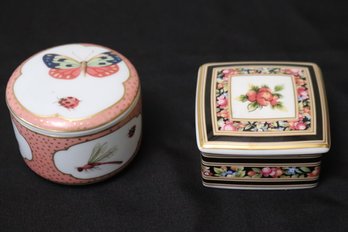 Tiffany Limoges Porcelain Trinket Box And Wedgwood Clio Bone China Made In England