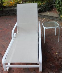 Brown Jordan Outdoor Aluminum Lounge Chair Includes A Side Table As Pictured