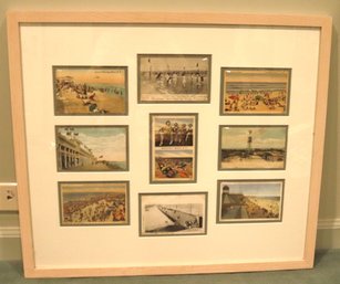Collection Of Framed Vintage Post Cards Including Rockaway Beach NY