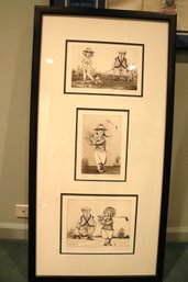 Golf Suite Charles Braggs Of The Perfect Couple 50/300 , Fore 50/300 And 18 Framed Lithograph