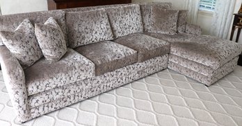 Century Furniture Custom Sofa With Foliage Design. Left Side Chaise