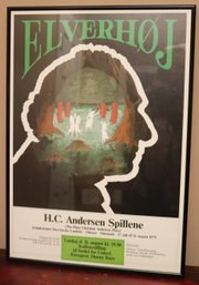 Elverhoj H.C Anderson Spillene Vintage Framed Poster 1979 Approx. 16.5 X 23.5 Inches In Frame