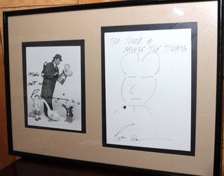 Robin Williams Autograph Photo And Drawing The Tomb Of The Mouse Tse Tung