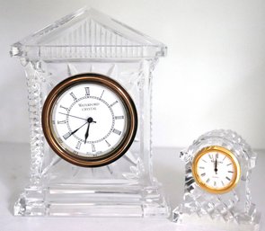 2 Waterford Crystal Mantle/desk Clocks