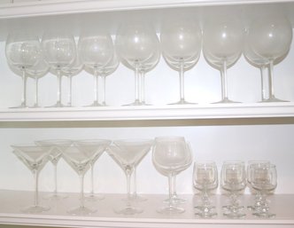 Collection Of Assorted Stemware Includes 6 Williams Sonoma Martini Glasses Made In Hungary