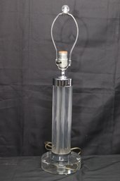 Vintage Les Prismatiques Lucite Mid- Century Table Lamp With Chrome Accents.