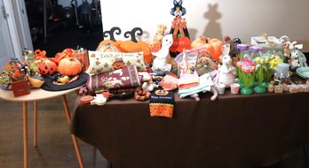 Large Lot Of Assorted Holiday Decor Includes Halloween & Easter!