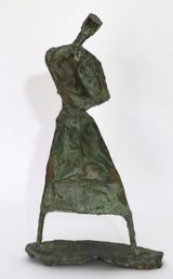 Vintage Patinated Copper Kazak Metal Sculpture Unique Piece