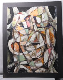 Large Abstract Colorful Pastel Painting On Board By Listed Artist Martin Rosenthal. Unframed