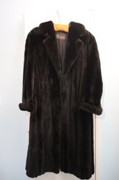 Ladies Vintage Full Length Brown Mink Coat From Alixandre, NY.