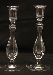 Set Of Elegant Glass Candlesticks 12-inch Tall