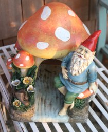Gnome And Mushroom Hut Garden Ornament