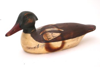 Richard Connolly 1988 Merganser Hand Painted / Carved Wood Duck Decoy