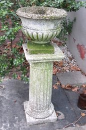 Cement Garden Pedestal And Planter