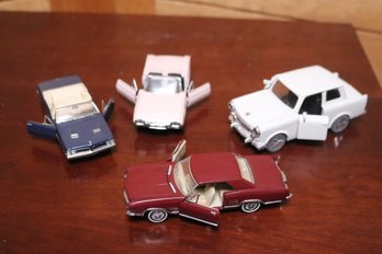 Lot Of 4 Vintage Collectable Metal Cars Featurng1950s-60s Designs And Opening Doors