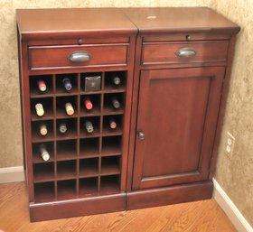 Two-piece Wine Storage Cabinet With Pull Out Shelves.