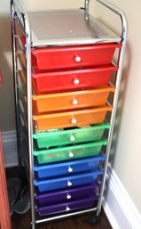Fun Colored Utility Cart With 10 Drawers Great For Arts & Crafts
