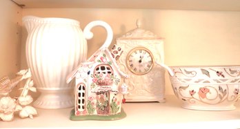 Lenox Collection Splendor Of Spring, Gilded Garden Basket & Clock