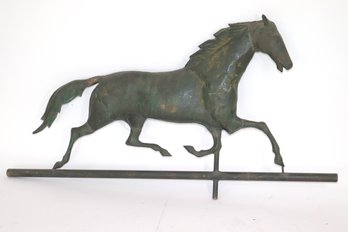 Vintage Horse Stallion Patinated Copper Metal Weathervane Piece