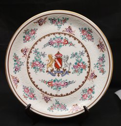 Vintage/antique Hand Painted 12-inch Samson Style Armorial Charger Made In France With Hallmark On The Bottom