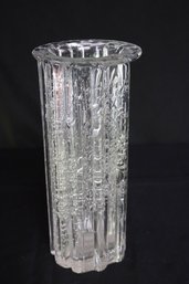 Mid- Century Hadeland Norway Atlantic Art Glass Bubble Column Vase.