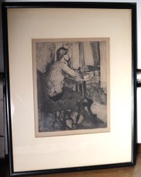 H. Aimard Oberteuffer Original Etching The Cigarette