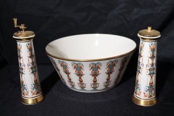 Highly Desirable, Large Lido Lenox Vegetable Bowl And Tall S & P