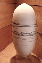 Studio Art Pottery Vessel Vase By Peter Durst Studio On Lucite Stand