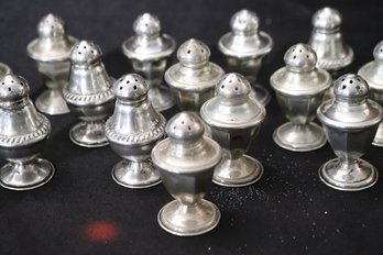 STERLING SILVER MULTIPLE SETS OF INDIVIDUAL SALT AND PEPPER SHAKERS 1- PC SET PLUS 4 PC SET