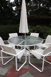 Vintage Richard Frinier For Brown Jordan Modern Outdoor Patio Table And 6 Chairs