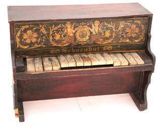 Antique Handmade Wood Kids Toy Piano