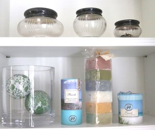 Home Decor Includes Assorted Sized Powder Jars