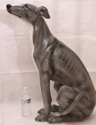 Vintage Life Size Italian Ceramic Greyhound/Whippet Sculpture Approx 16 X 24 X 30 Inches