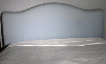 Custom Light Blue Headboard Including Bedding And Mattress