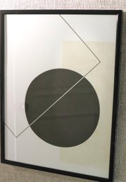 Contemporary Black And  White Graphic Print In Black Frame