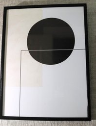 Contemporary Black And  White Graphic, Print, In Black Frame